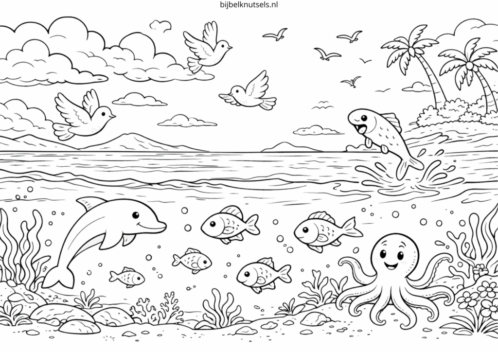 Schepping dag 5 – Vissen en vogels