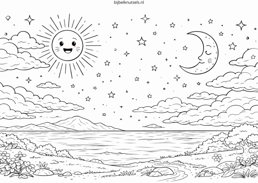 Schepping dag 4 – Zon, maan en sterren